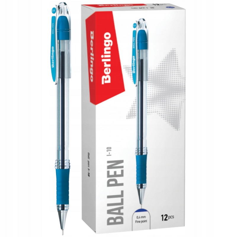 Pióro kulkowe I-10 gumowy uchwyt 0,4mm Berlingo niebieski 133528 (CBp 40012)